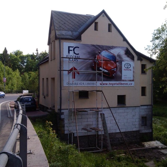 Instalace reklam ve výškách Jablonec nad Nisou - RAPEL.CZ